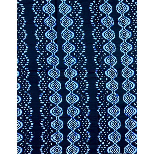 African Print Fabric/ Ankara - Shades of Blue, “Memories of the Atlantic', Yard or Wholesale