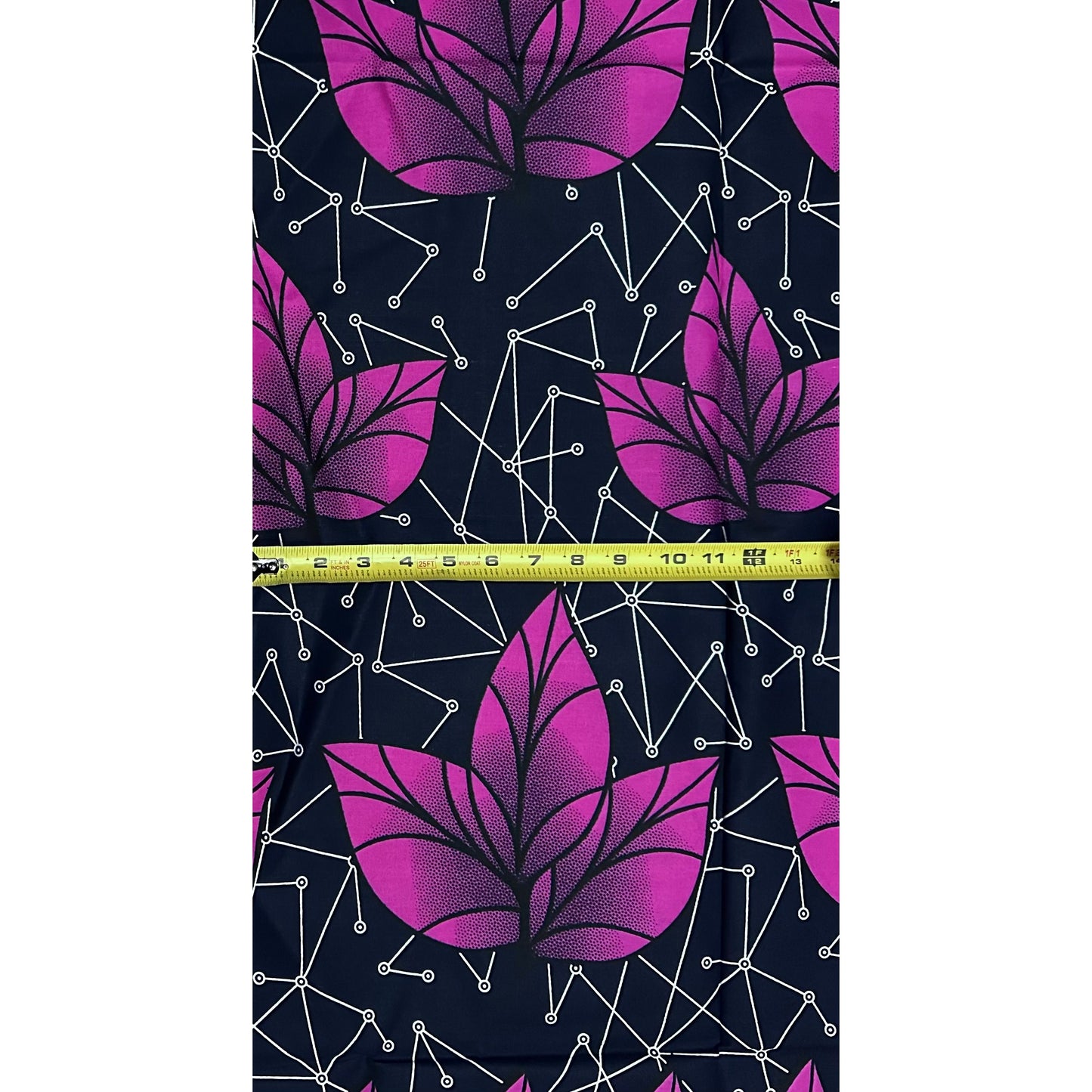 African Print Fabric/Ankara - Navy, Purple “Aya Constellation" Design, 1 Yard