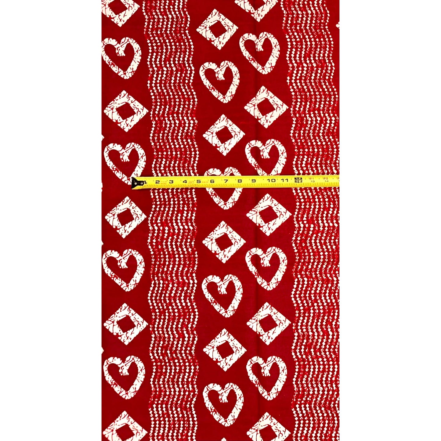 African Print Fabric/ Ankara - Red, White 'Sew In Love' Design, YARD or WHOLESALE