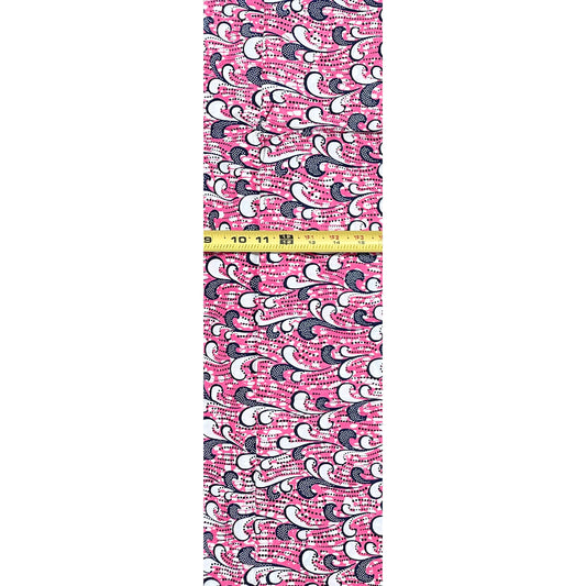 African Print Fabric/ Ankara - Pink, Navy 'Wind Beneath My Wings', 1 Yard