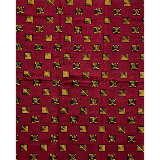 African Print Fabric/Ankara - Red, Marigold, Black 'African Tarot', YARD or WHOLESALE