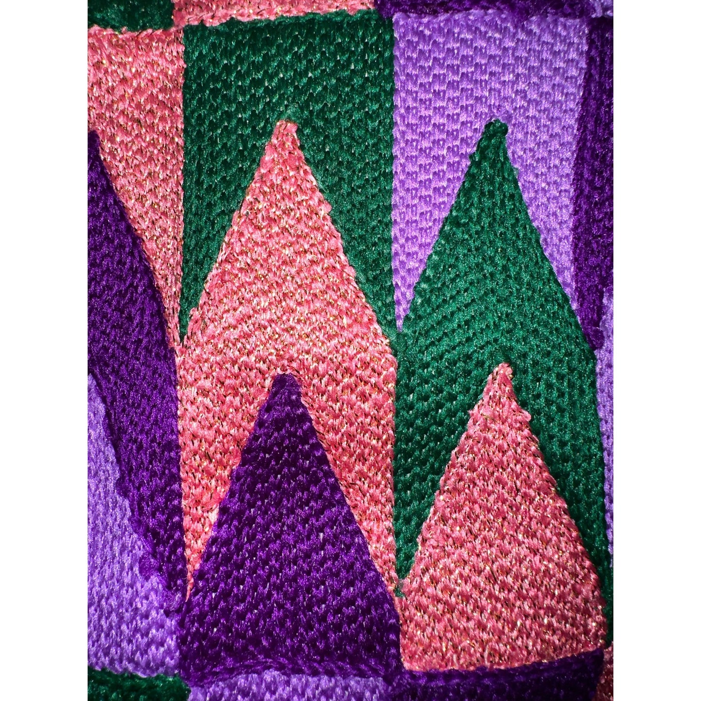 African Fabric/ Woven Kente - Purple, Green, Pink, Metallic Gold “Efuru”, 4 Yards