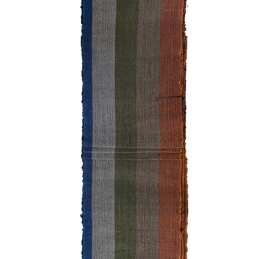 Aso-Oke Fabric / Yoruba Hand-Woven Textile – Orange, Khaki, Green, Gray, Blue ‘Grace’, Per Yard