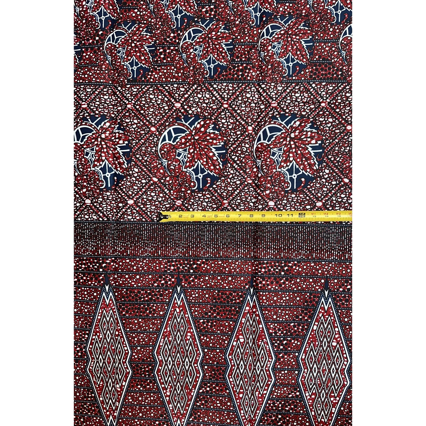 African Fabric/ Ankara - Brown, Navy 'Tánná’ Design, YARD