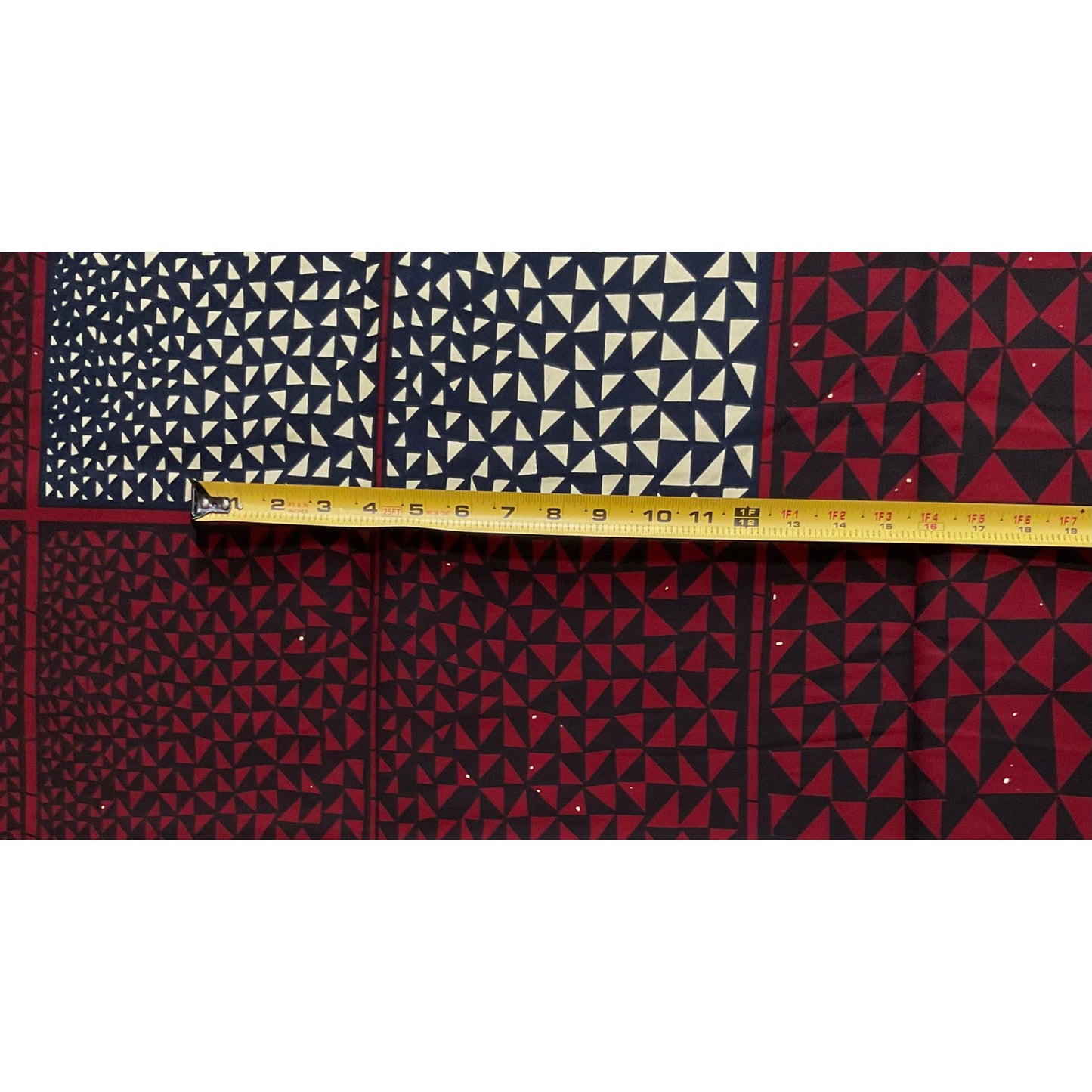African Print Fabric/ Ankara - Dark Red, Navy, Beige 'Toke Passage' Design, YARD or WHOLESALE