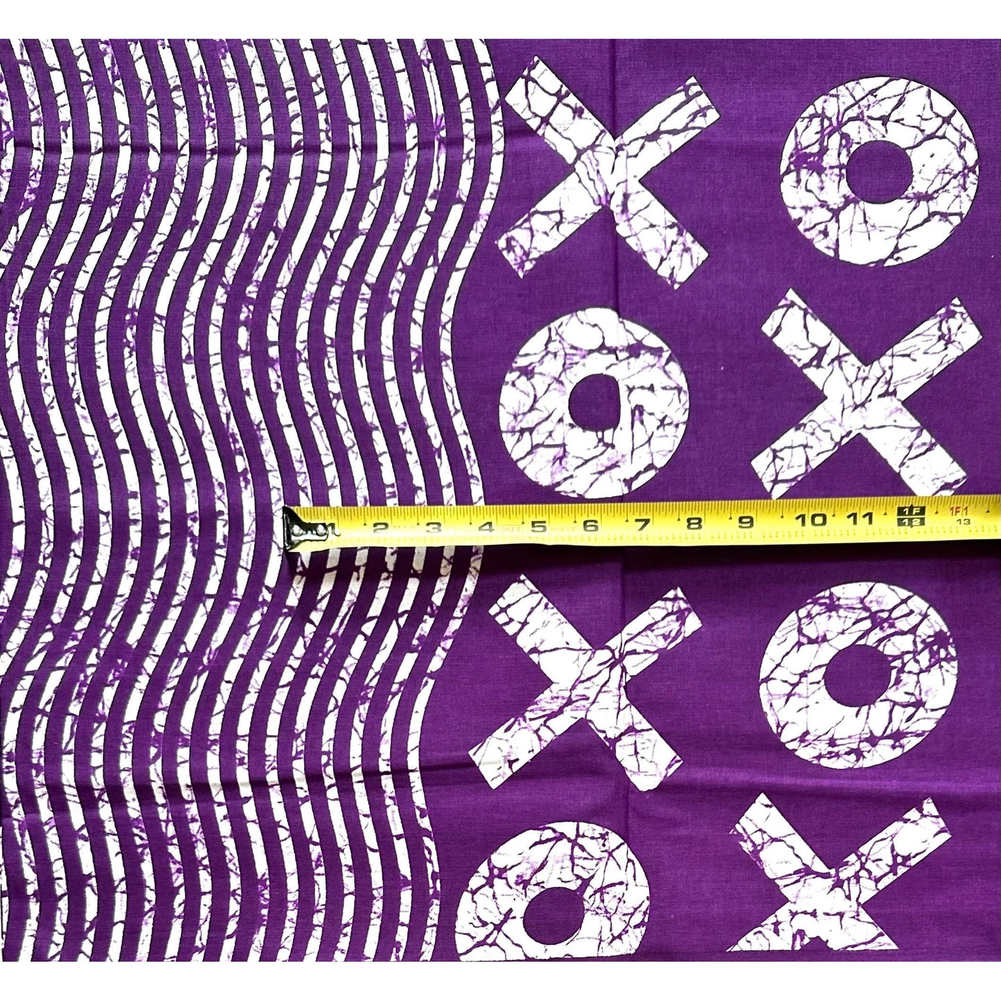 African Print Fabric/ Ankara - Purple, White 'XOXO', Per Yard or Wholesale