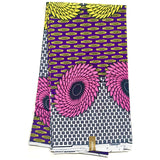 African Print Fabric/ Ankara - Purple, Yellow, Pink 'Oh Dandy’, YARD or WHOLESALE