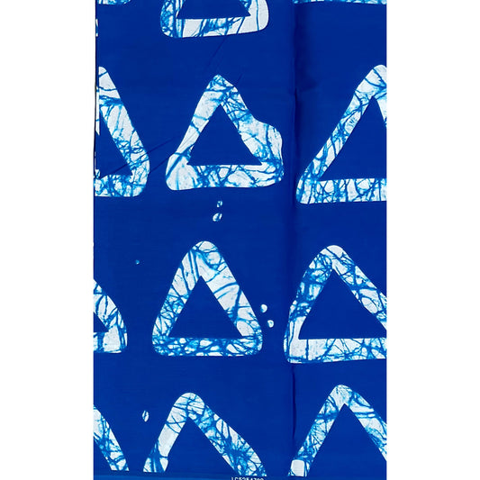 African Print Fabric/ Ankara - Blue, White 'Adire Sky', Per Yard or Wholesale