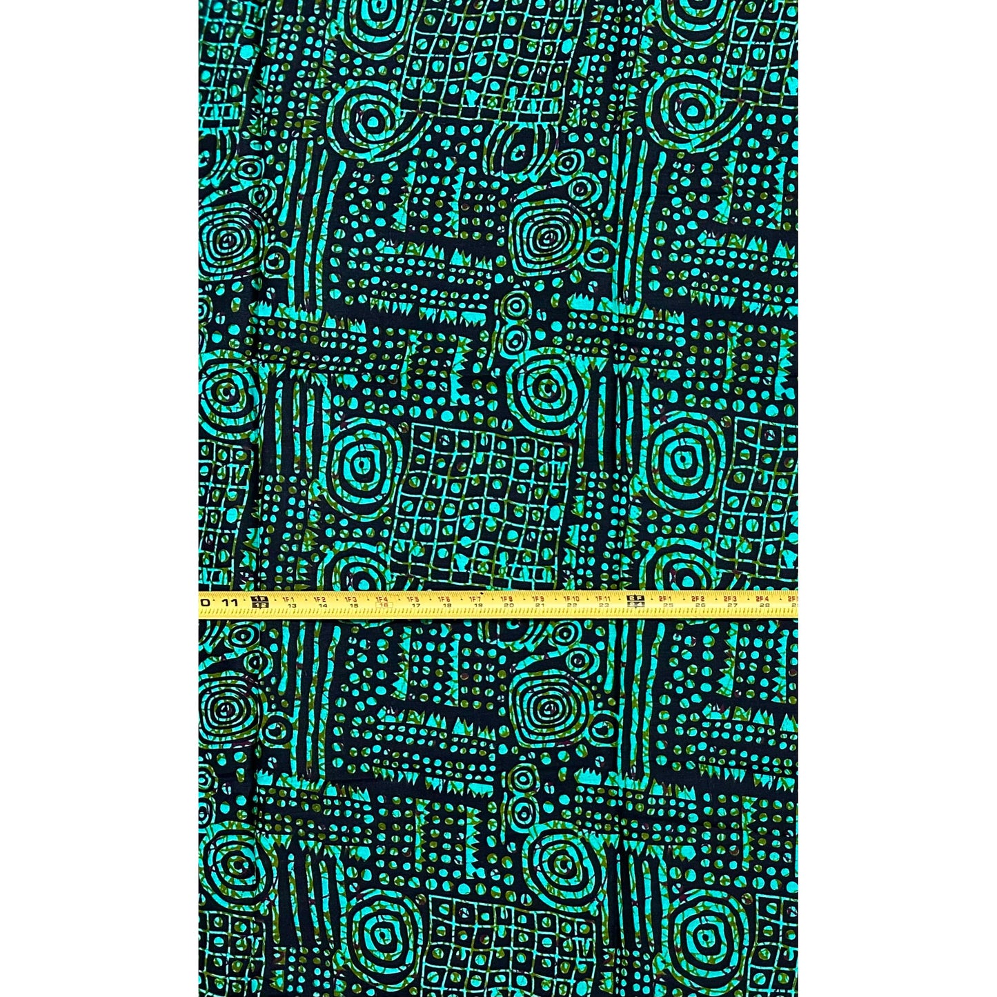 African Print Fabric/Ankara - Shades of Green, Black ‘Xai-Xai After Dark' Design, YARD or WHOLESALE