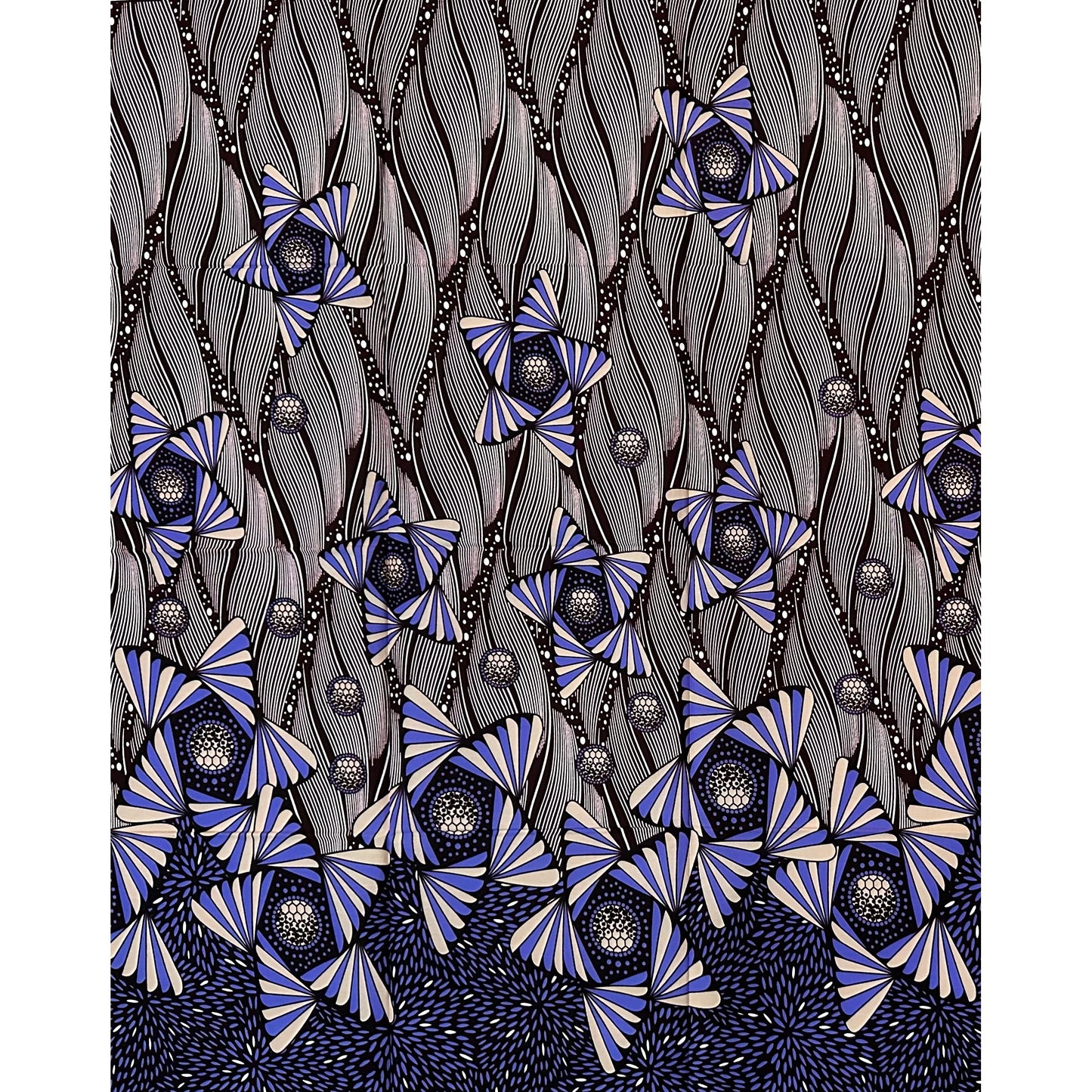 African Print Fabric/Ankara - Beige, Purple, Brown "Ori Flow" Design, Yard
