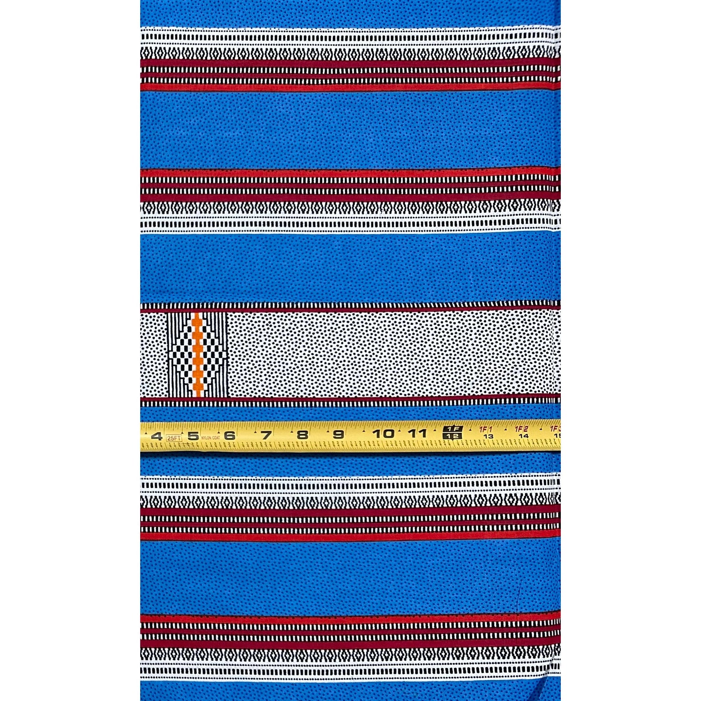 African Print Fabric/ Ankara - Blue, Black, Orange, Red 'Soft Static' Design, YARD or WHOLESALE