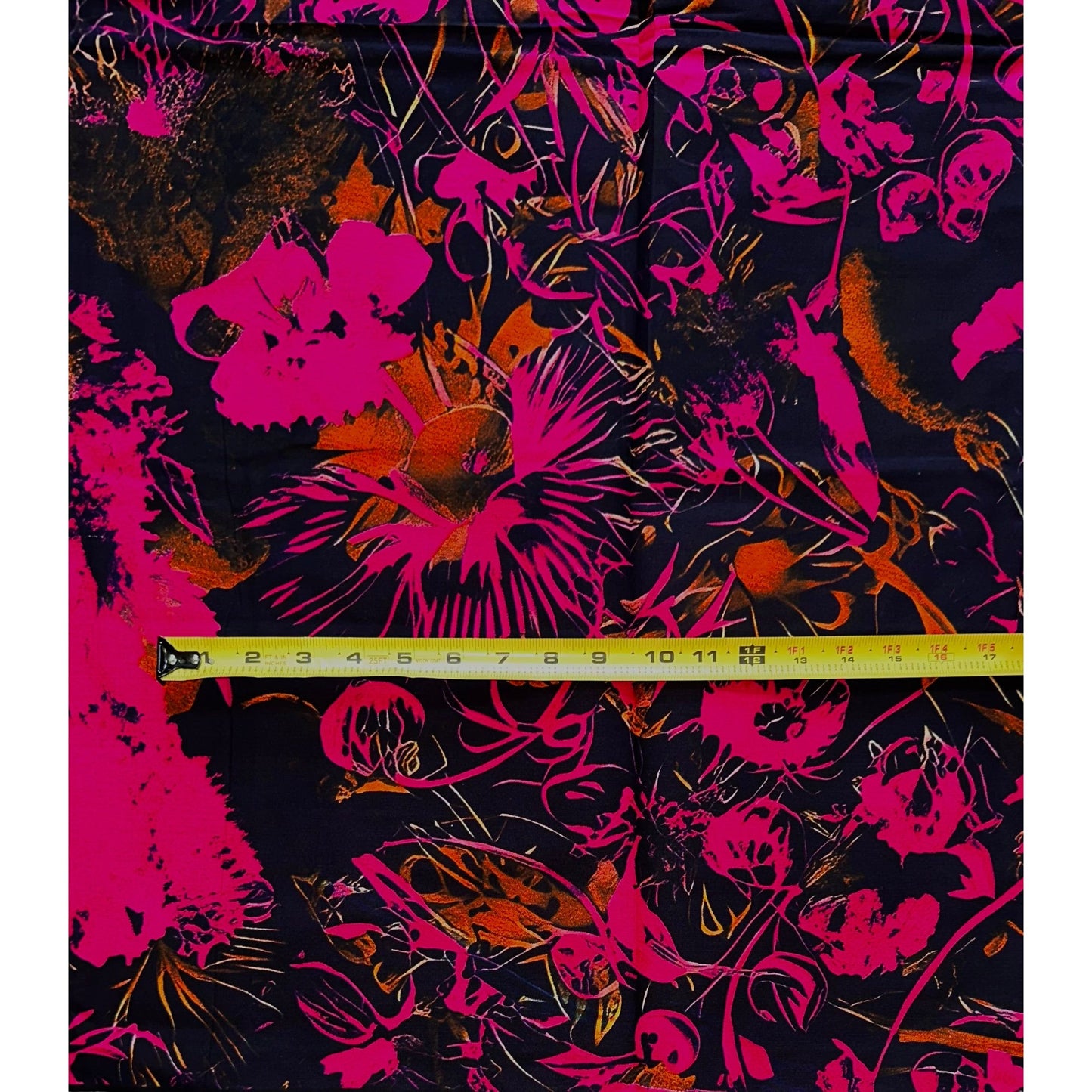 African Print Fabric/ Ankara - Fuchsia, Orange, Black “Tropical Bukani”, Yard or Wholesale