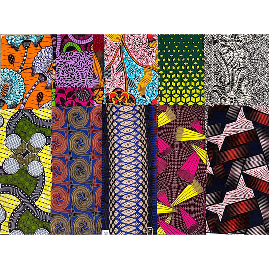 Random Bundle of 1 Yard Selections: African Fabric/ Ankara - Choose 5, 10, 15 or 25 Yards