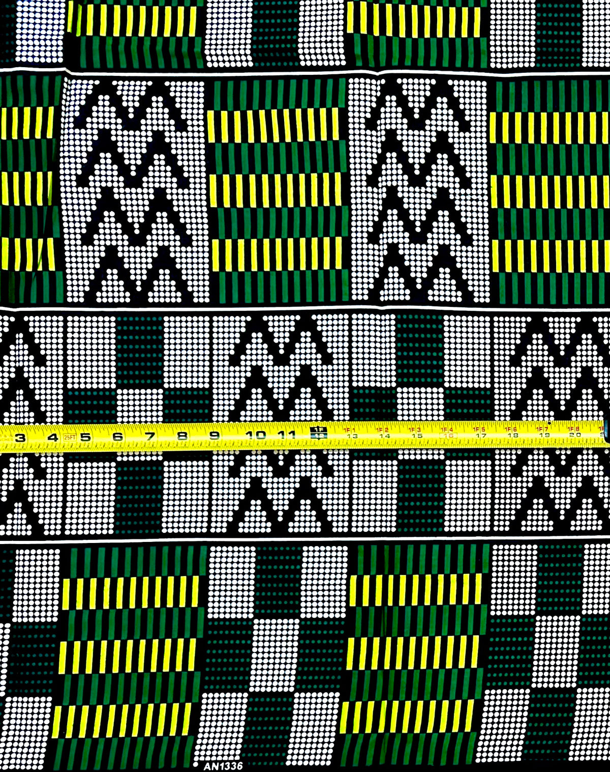African Print Fabric/ Ankara - Shades of Green, White, Black 'Pattern Politics', YARD or WHOLESALE