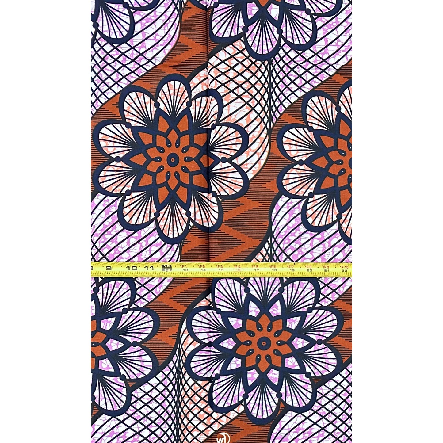 African Print Fabric/ Ankara - Pink, Purple, Brown "Owambe" Design, Yard