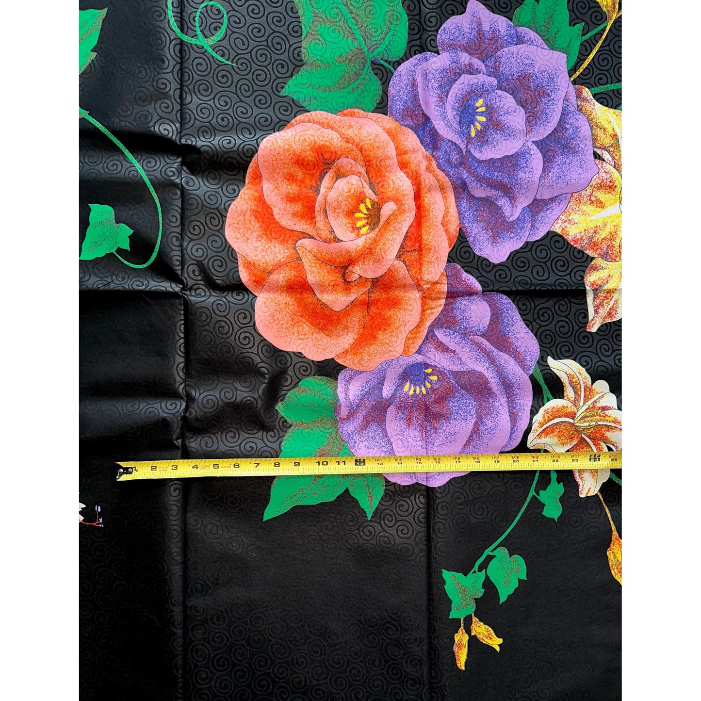 African Print Fabric/Ankara - Black, Purple, Pink, Green 'Epic Blooms' Design, YARD or WHOLESALE