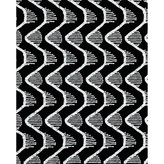 African Print Fabric/ Ankara - Black, White 'Bullseye' Design, YARD or WHOLESALE