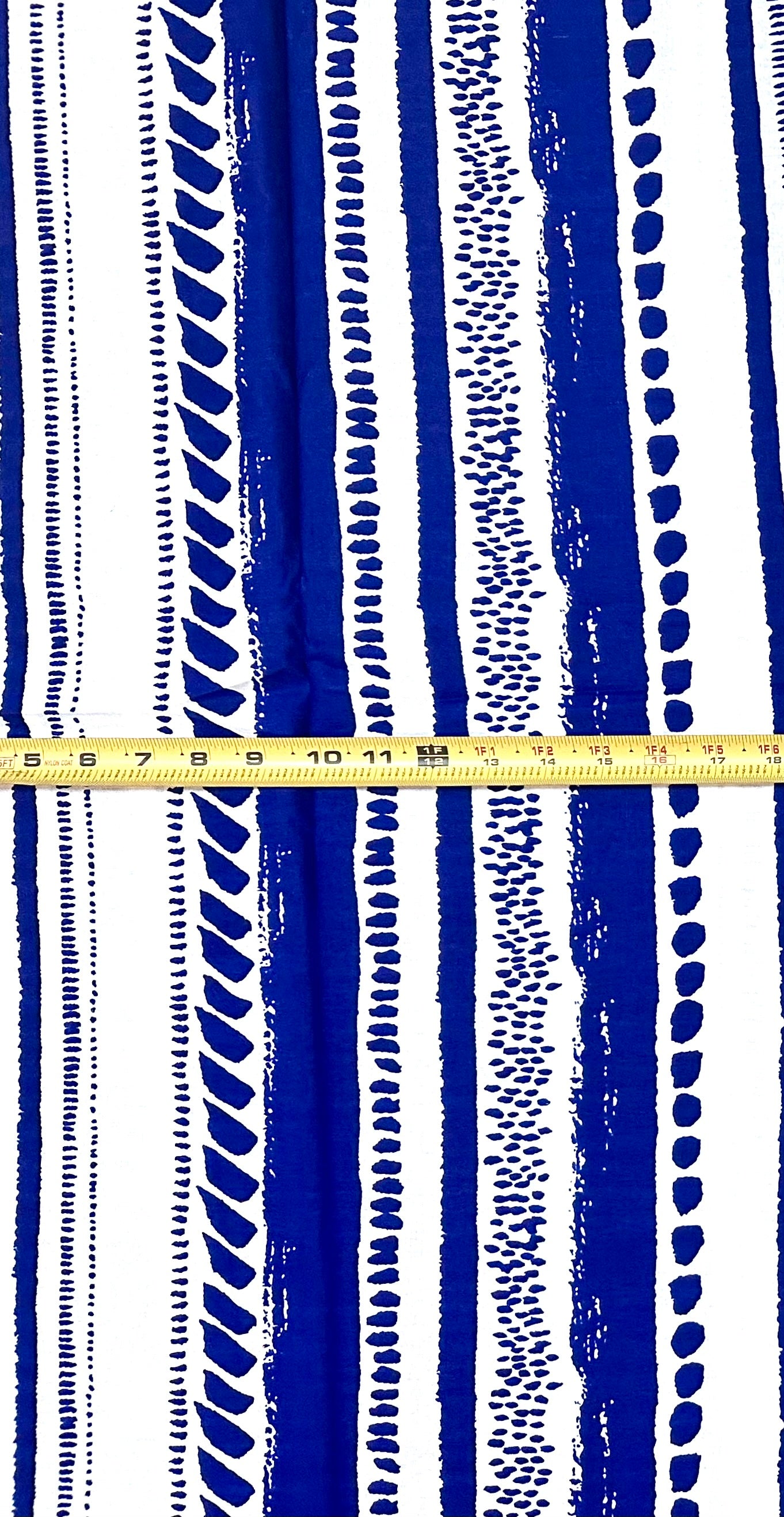 African Print Fabric/ Ankara - Blue, White 'Salt & Story', Yard or Wholesale