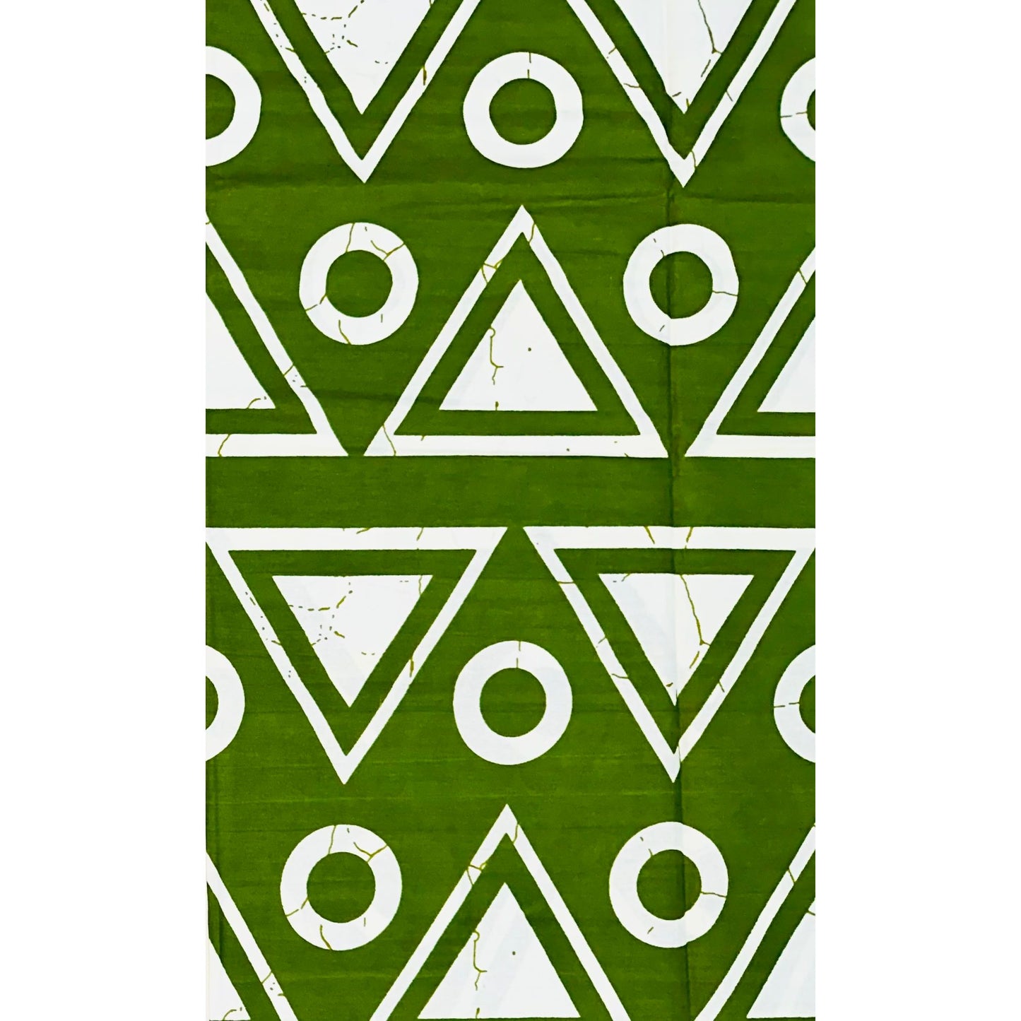 African Print Fabric/ Ankara - Green, White 'Ajani Code ' Design, YARD or WHOLESALE