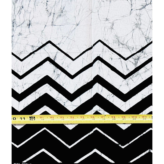 African Print Fabric/ Ankara - Black, White 'Amai Reserved' Design
