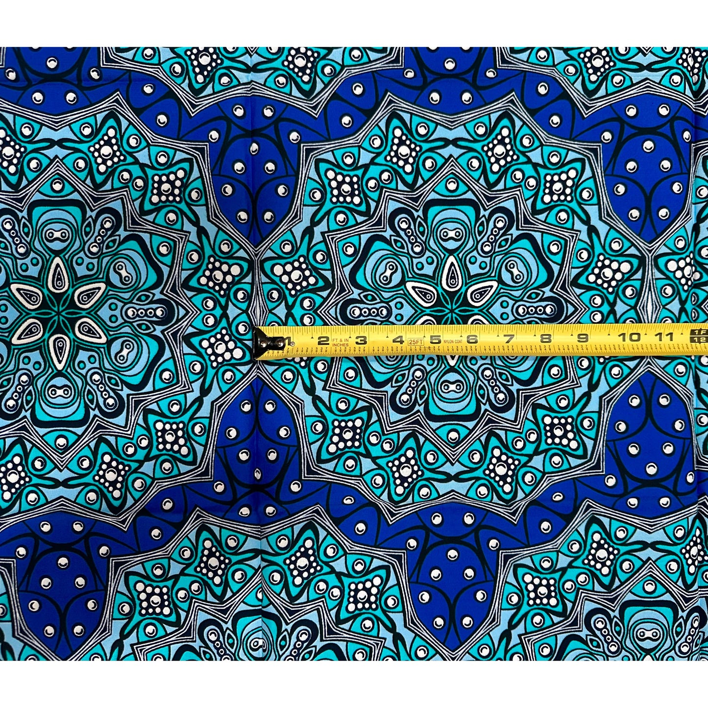 African Print Fabric/ Ankara - Shades of Blue ‘Sarki Sky' Design, YARD