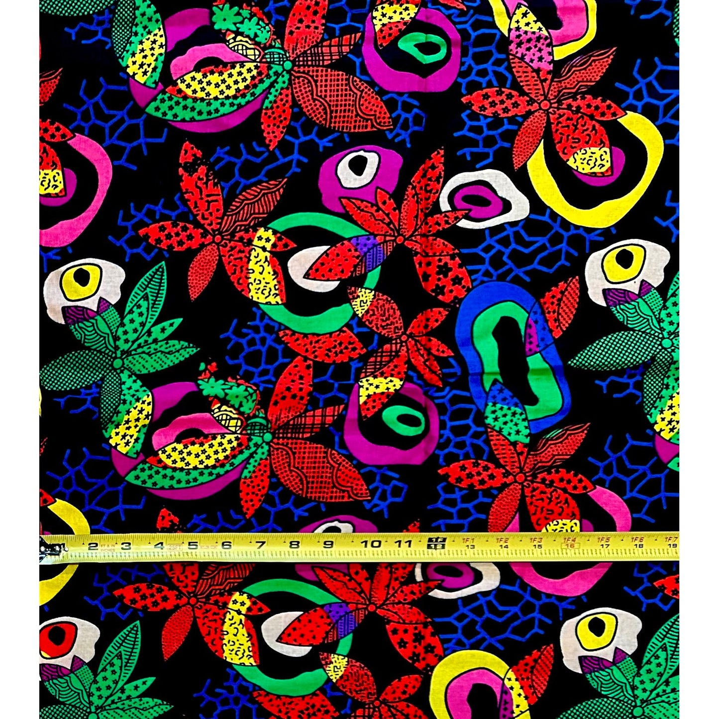 African Print Fabric/ Ankara - Multicolored 'Midnight Tropicana' Design, Yard or Wholesale