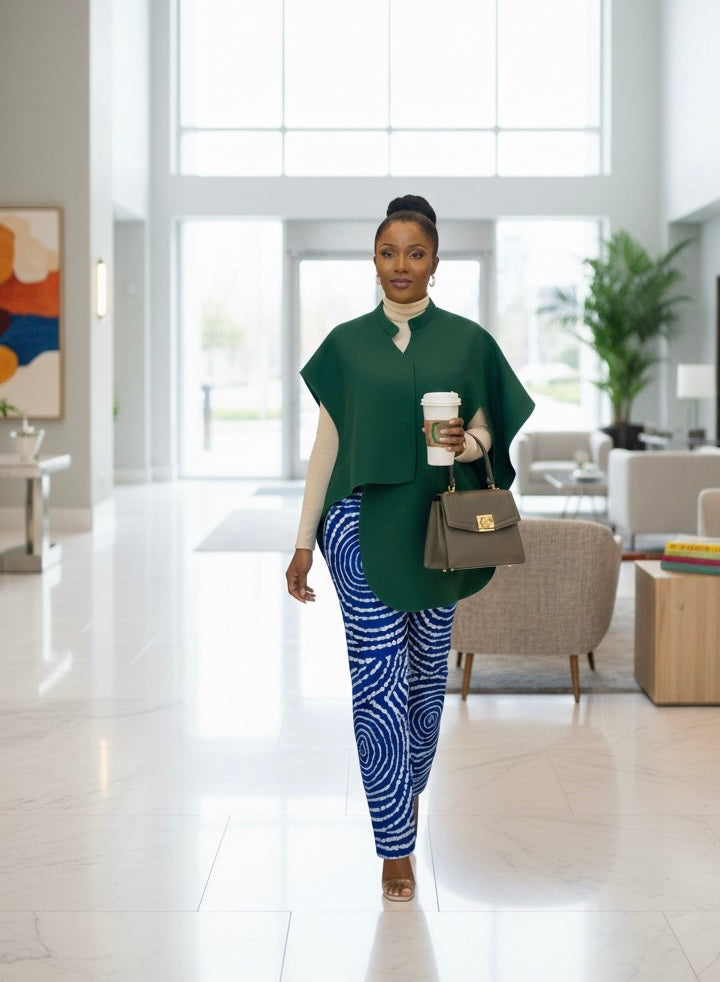 African Print Fabric/ Ankara - Shades of Blue, ‘Bahari Wave' YARD or WHOLESALE