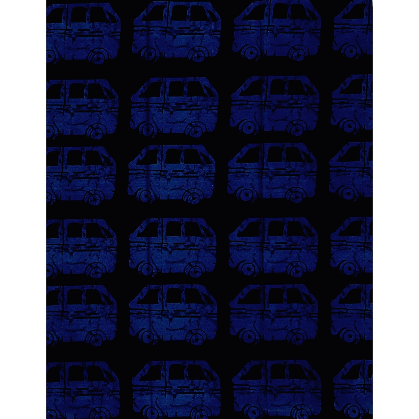 African Print Fabric/ Ankara - Blue, Black 'Danfo Driver' Design, YARD or WHOLESALE