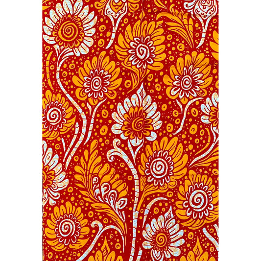African Print Fabric/ Ankara - Red, Shades of Orange 'You Will Notice Me' Design, YARD or WHOLESALE