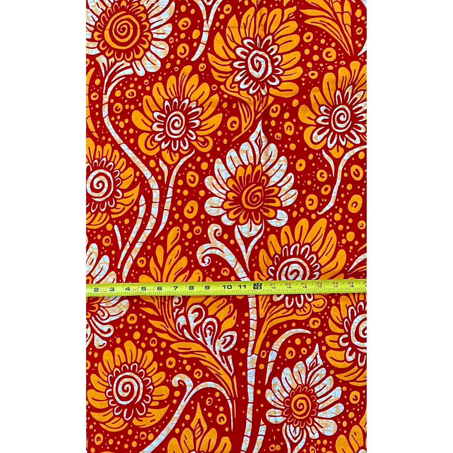 African Print Fabric/ Ankara - Red, Shades of Orange 'You Will Notice Me' Design, YARD or WHOLESALE
