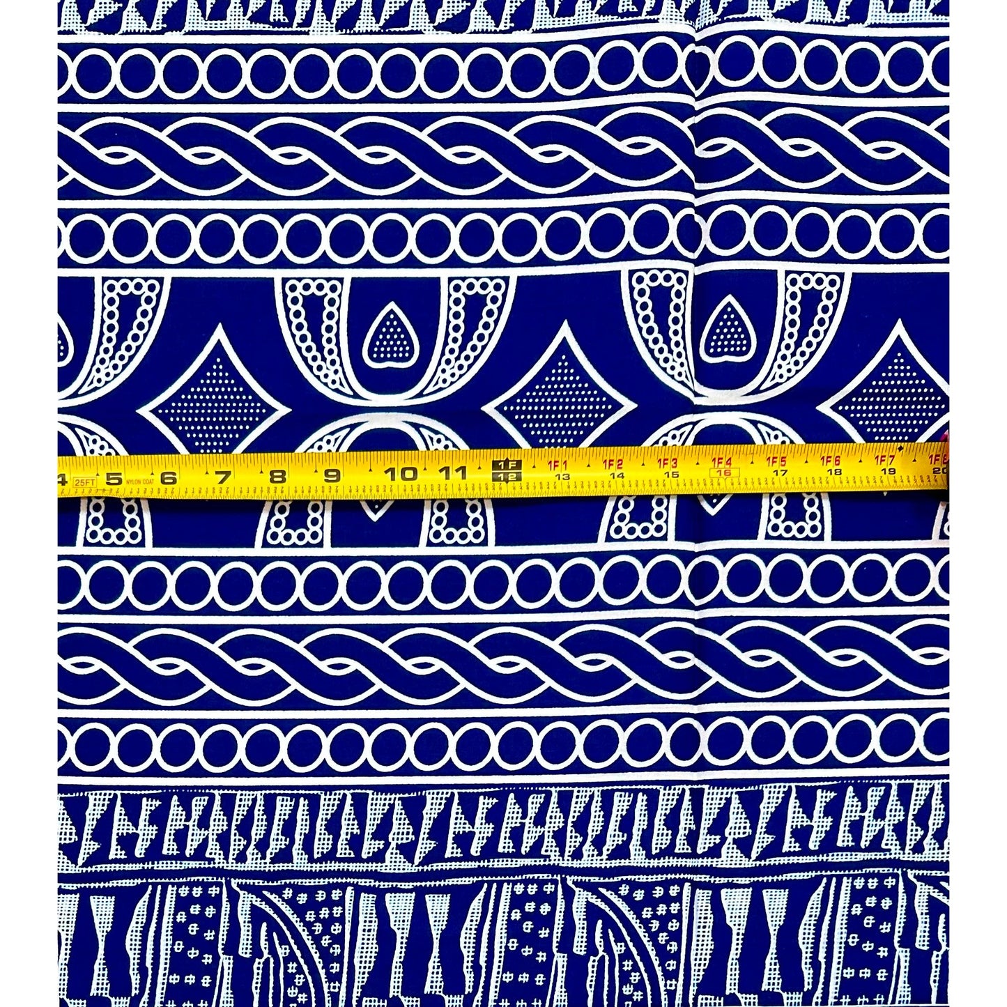 African Print Fabric/ Ankara - Blue, White 'Sunday Best', 1 Yard