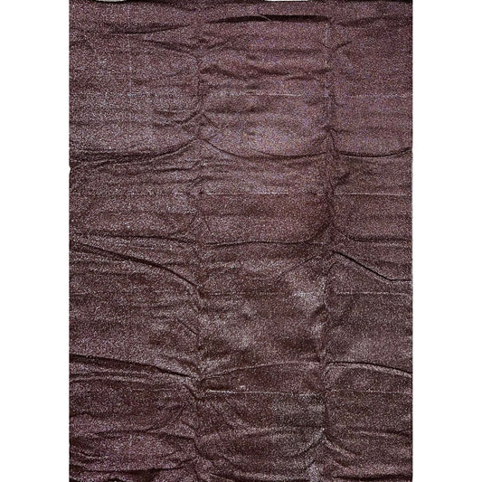 African Fabric/ Woven, Kente - Brown & Metallic Silver “Asase Sika”, ~2 Yards