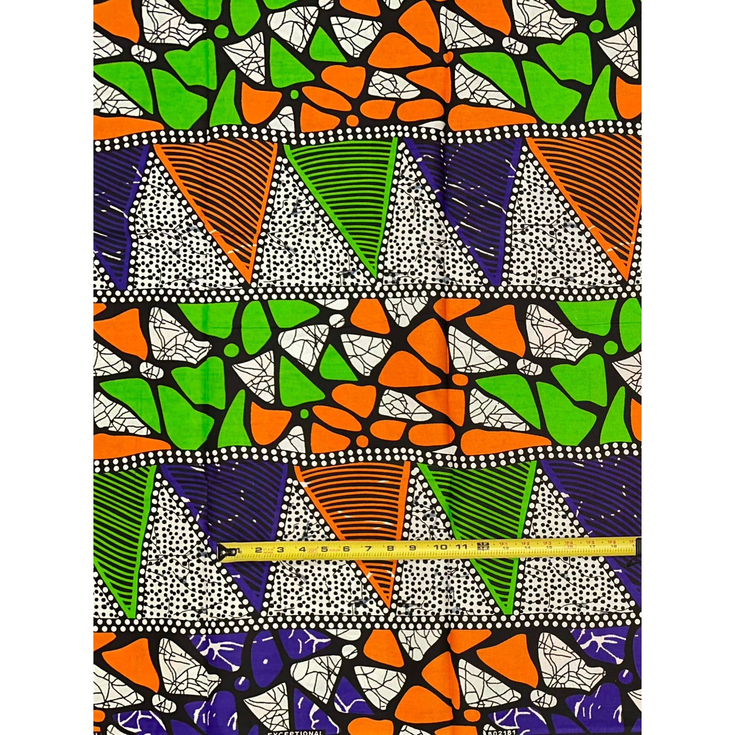 African Print Fabric/ Ankara - Orange, Purple, Green 'Aso Eyo’ YARD or WHOLE