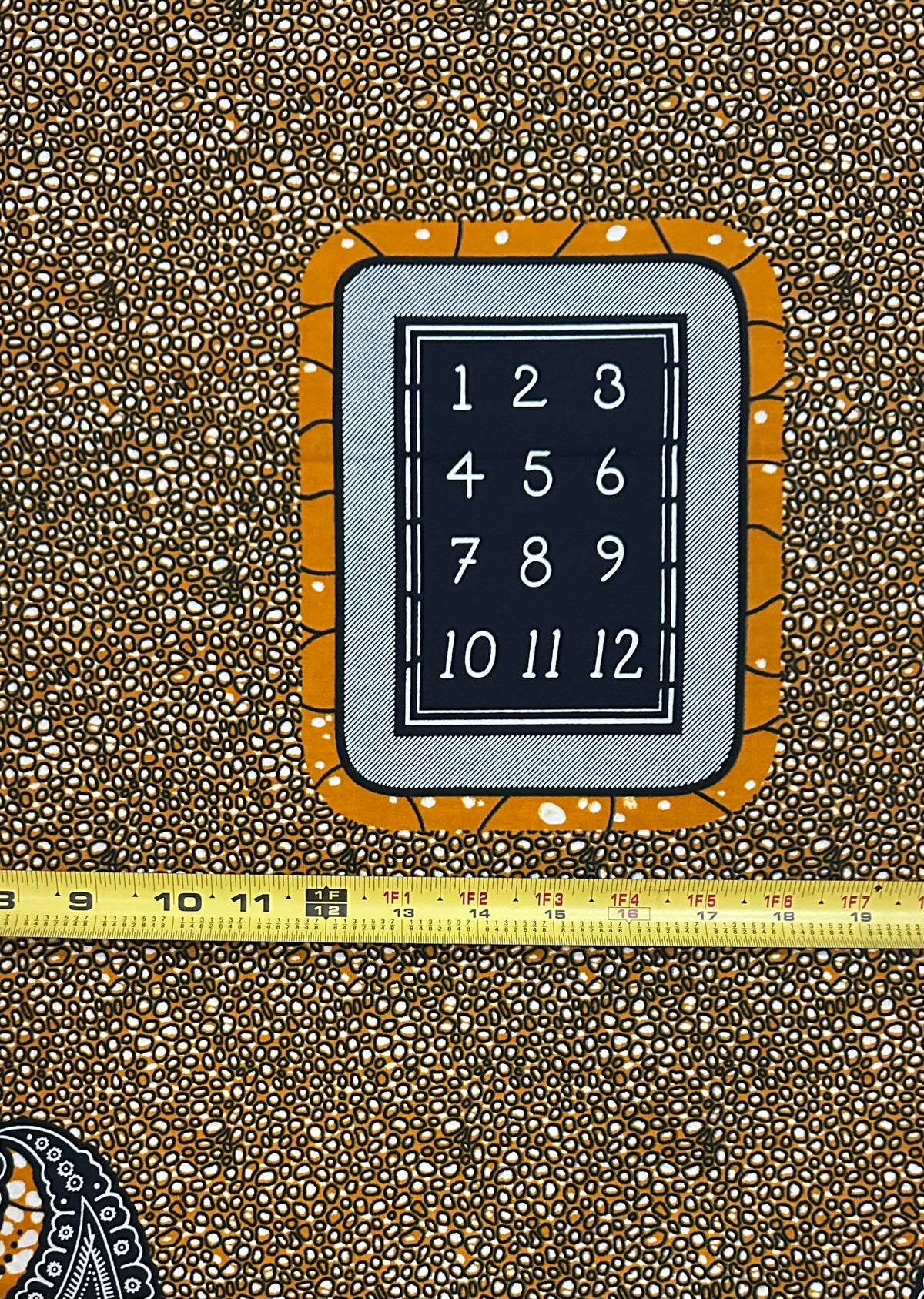 African Print Fabric/ Ankara - Brown, Navy, 'It’s Elementary', 1 YARD