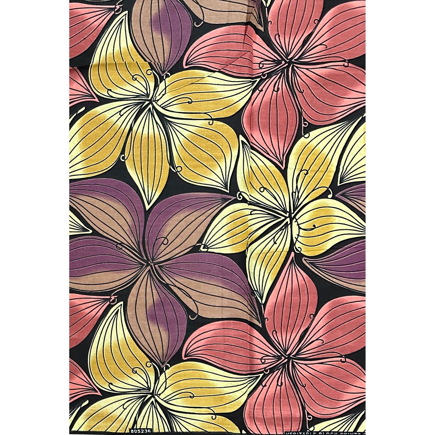 African Print Fabric/Ankara - Purple, Pink, Beige 'Sweet Magnolia', YARD or WHOLESALE