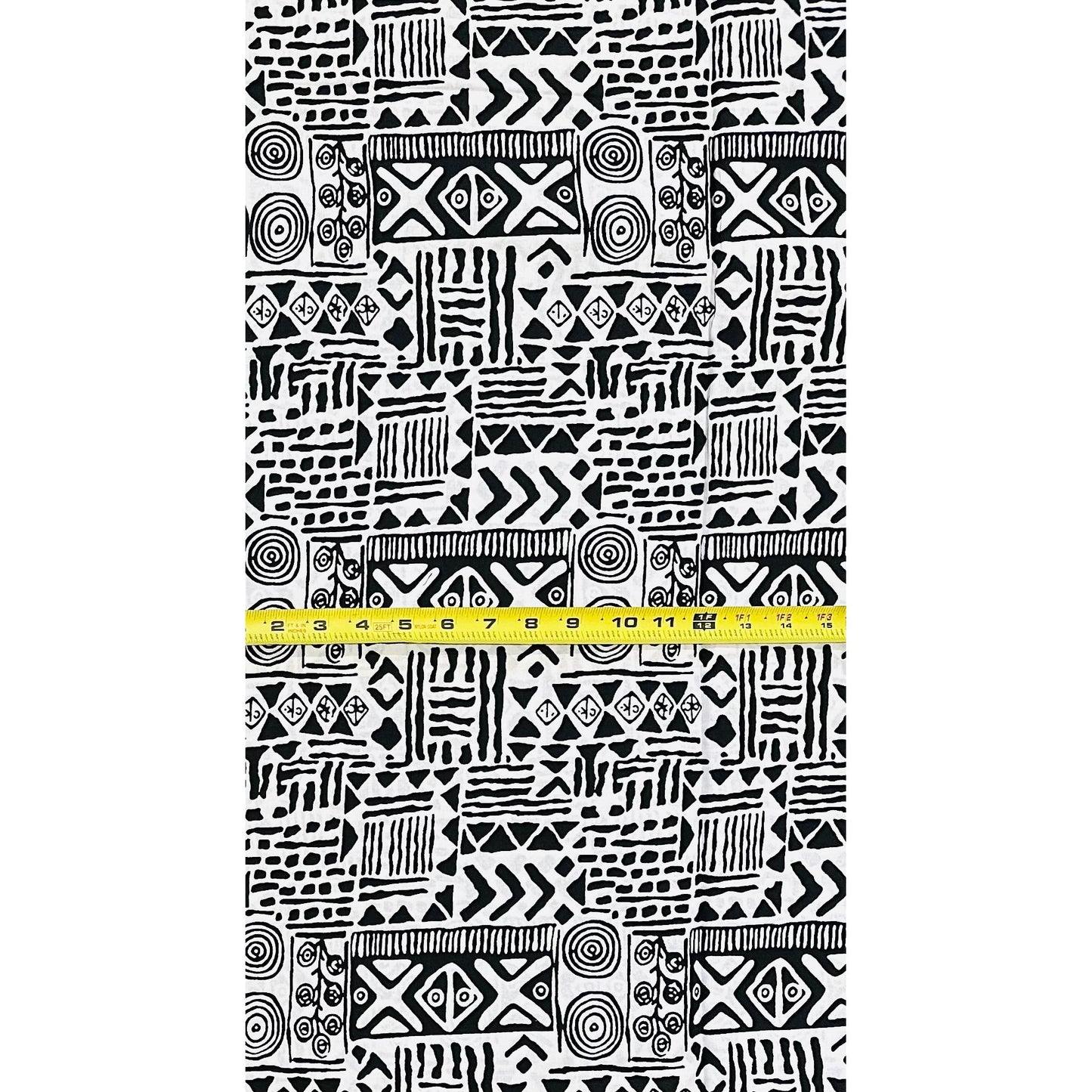 African Print Fabric/ Ankara - Black, White 'Pattern Holds Memory' Design, YARD or WHOLESALE