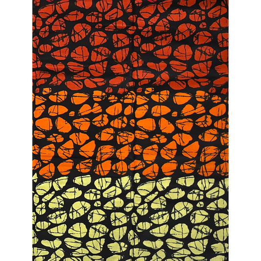 African Fabric/ Ankara - Red, Sienna, Orange, Beige, Black "Dùn Àkàrà", YARD or WHOLESALE