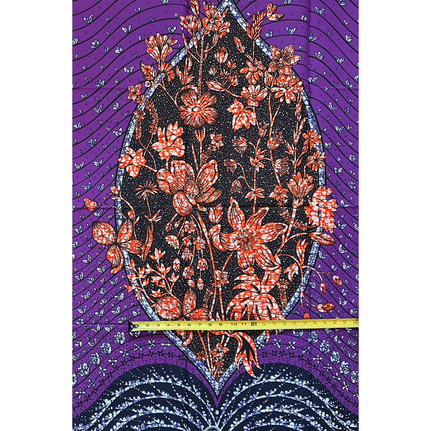 African Print Fabric/ Ankara - Purple, Brown, Black "Alẹ́ Ọgba" Design, Yard
