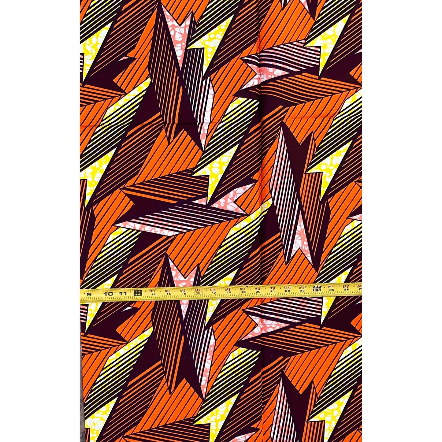 African Print Fabric/ Ankara - Pink, Orange, Yellow 'The Third Mainland', 1 YARD