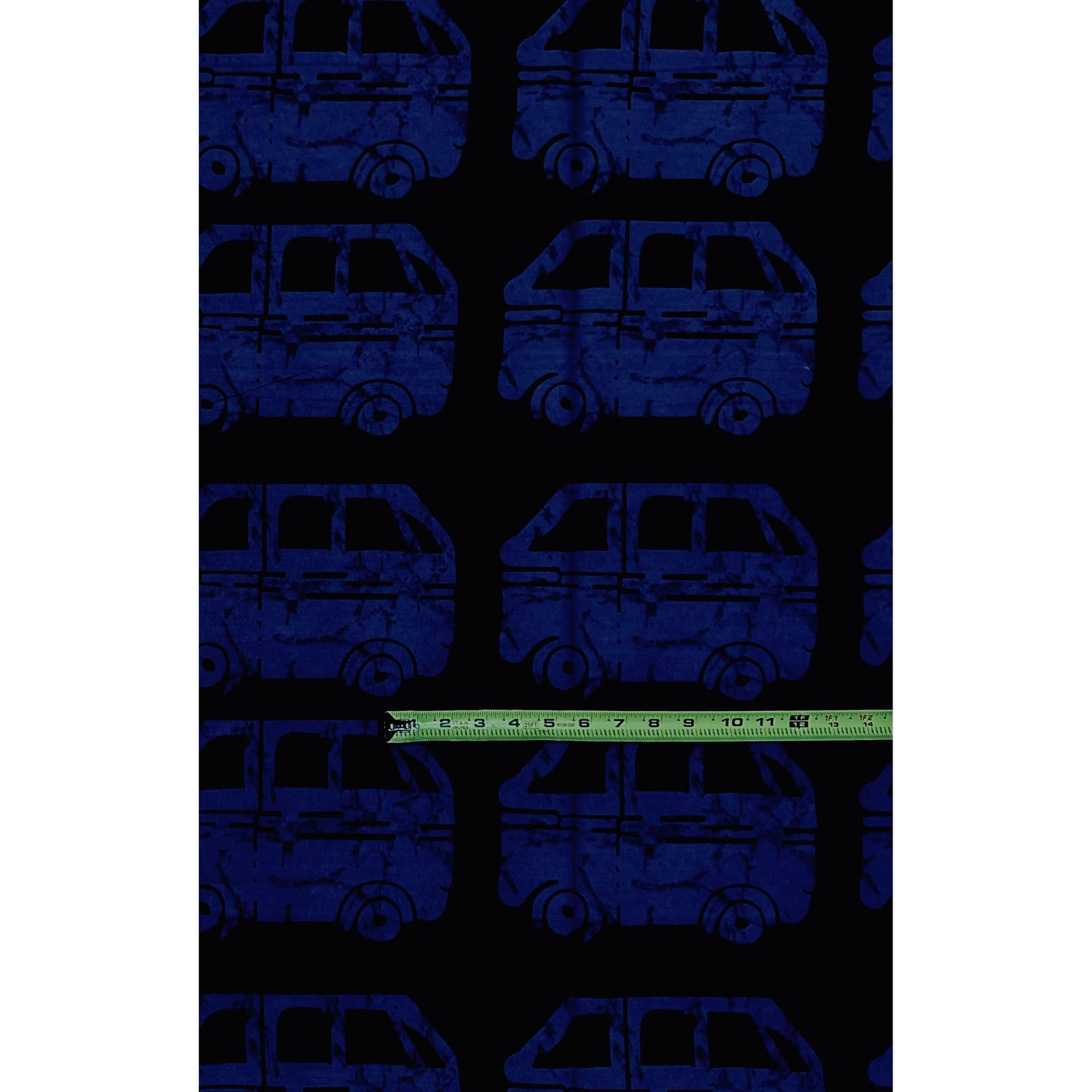 African Print Fabric/ Ankara - Blue, Black 'Danfo Driver' Design, YARD or WHOLESALE