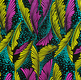 African Print Fabric/ Ankara - Turquoise, Purple, Yellow, Black 'Julissa” YARD or WHOLESALE