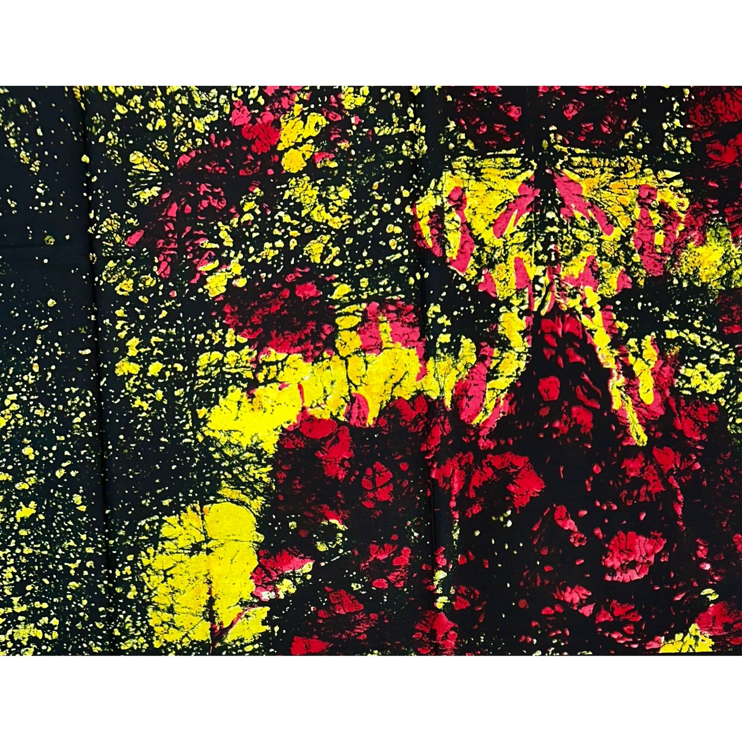 African Print Fabric/ Ankara - Yellow, Red, Black 'Pepper Soup', YARD or WHOLESALE