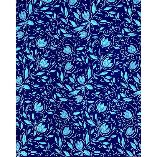 African Print Fabric/ Ankara - Shades of Blue 'The Quiet Estate', Yard or Wholesale