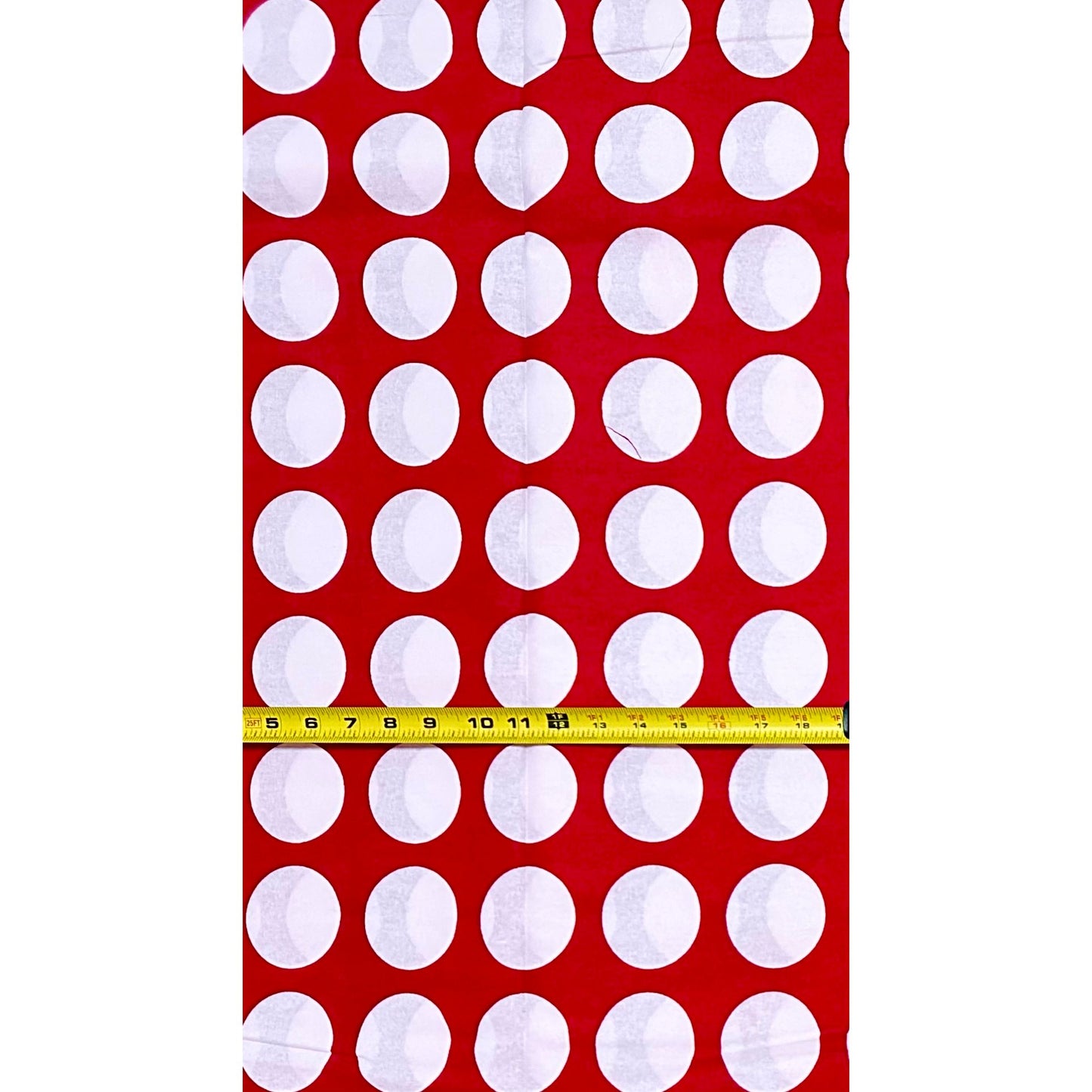 African Print Fabric/ Ankara - Red, White 'Polka Dot' Design, YARD or WHOLESALE