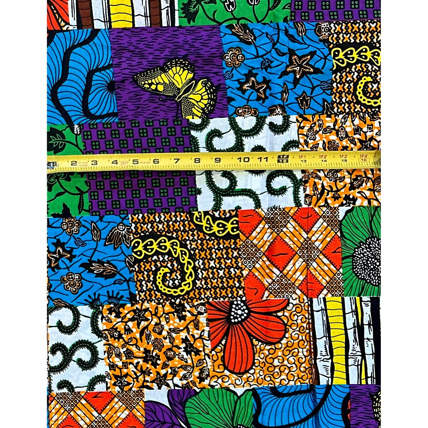 African Print Fabric/Ankara - Purple, Green, Orange, Blue, Yellow, Brown ‘Bukky Charmed' Design, YARD or WHOLESALE