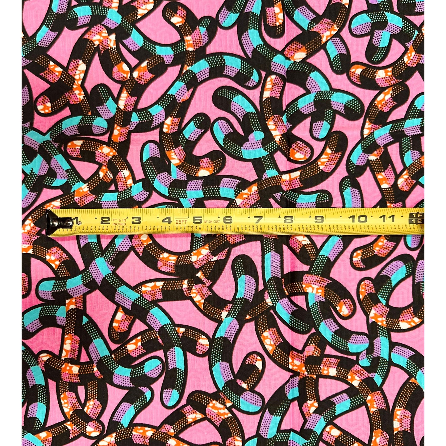 African Print Fabric/ Ankara - Pink, Blue, Orange ‘Esty' Design, YARD