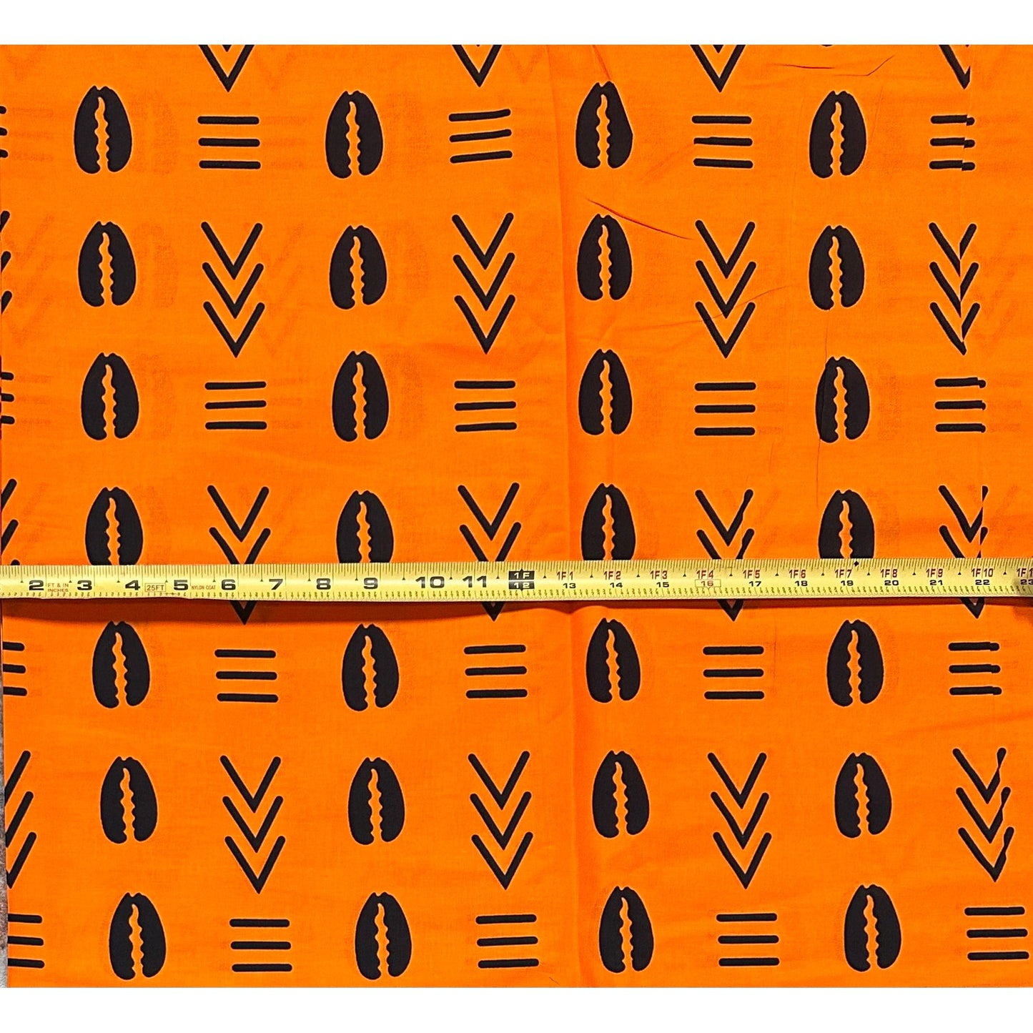 African Print Fabric/ Ankara - Orange, Black 'Ancestral Ties', Per Yard or Wholesale