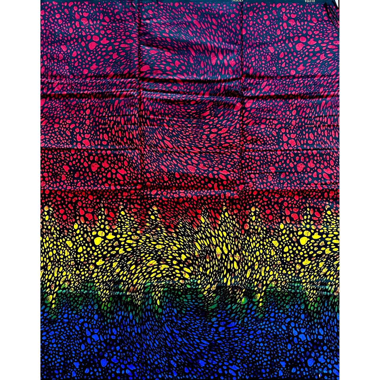 African Fabric/ Ankara - Red, Yellow, Blue 'Ilorin Rush,' Design, YARD or WHOLESALE