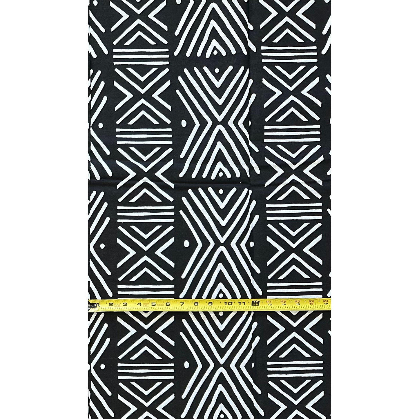 African Print Fabric/ Ankara - Black, White 'Direction Is Not Noise' Design, YARD or WHOLESALE