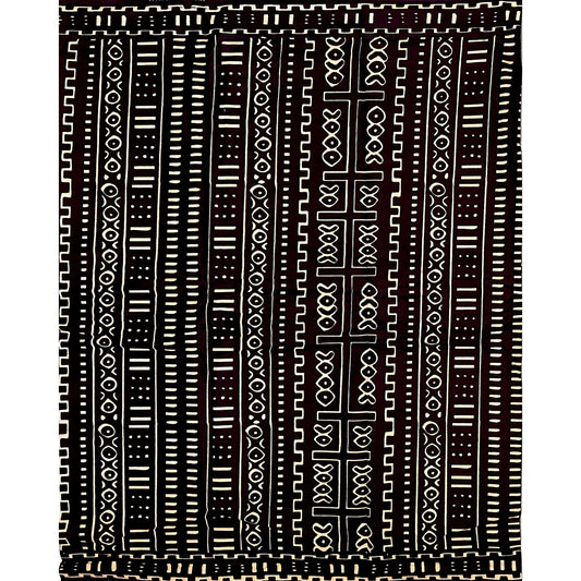 African Print Fabric/ Ankara - Black, Beige 'Built Before Us' Design, YARD or WHOLESALE